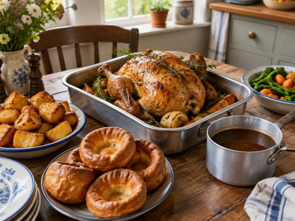 Sunday roast cooked at home